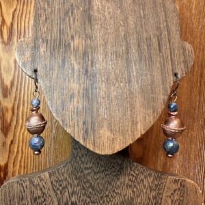 Labradorite, Copper Boho Drop Earrings