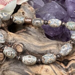 Zen Path | Tibetan Dzi Agate Green Copper Beaded Bracelet